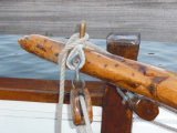 Holzpinne an Bord der Landrath Küster